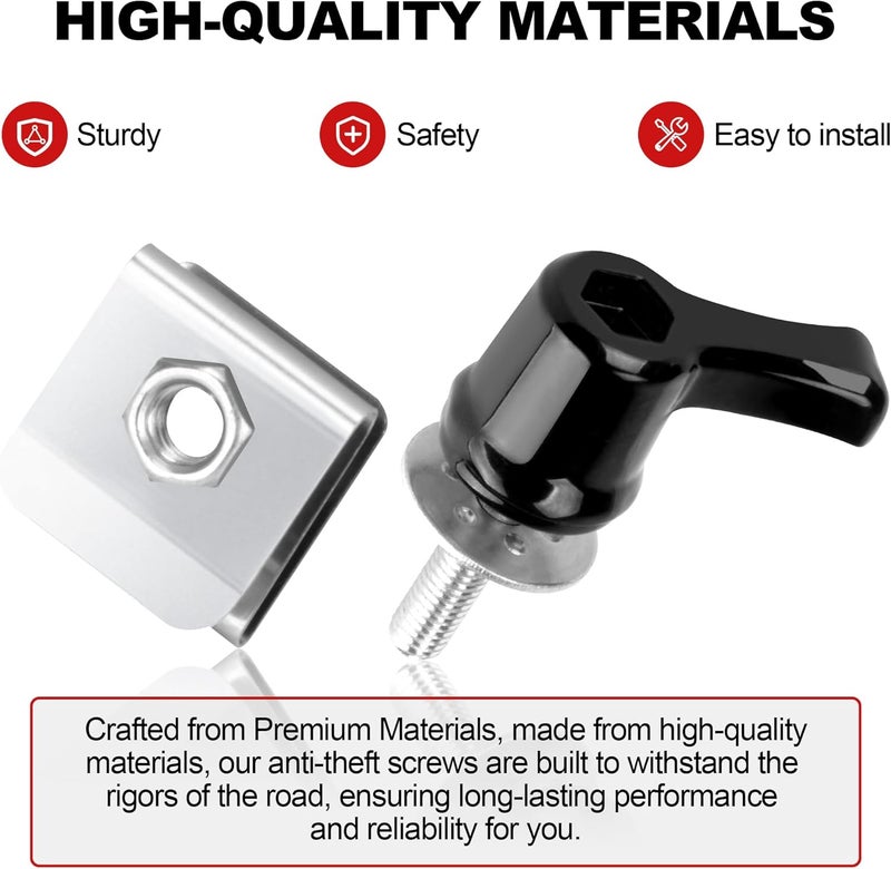 JAGASOL New Saddlebag Locks for Harley Davidson, Heavy Duty Saddle Bag Screw Anti-Theft Mounting Bolts for 1992-Later Touring Street Glide, Electra Glide, Road King, Road Glide, Black - Image 4